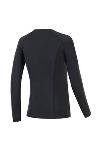 PEPEPEACOCK Women's Dry Fit Athletic Fleece Lined Thermal Compression Long Sleeve T Shirt - Black, X-Small