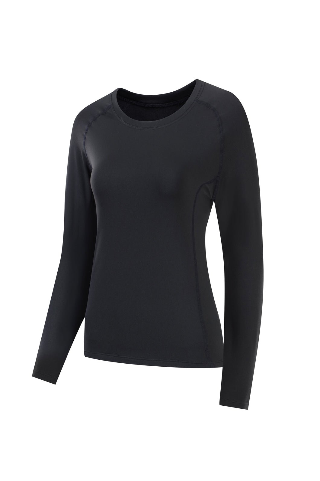 PEPEPEACOCK Women's Dry Fit Athletic Fleece Lined Thermal Compression Long Sleeve T Shirt - Black, X-Small