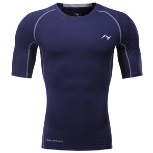 PEPEPEACOCK 4 Way Stretch Men's Cool Tech Quick Dry Compression Short Sleeve T-Shirt