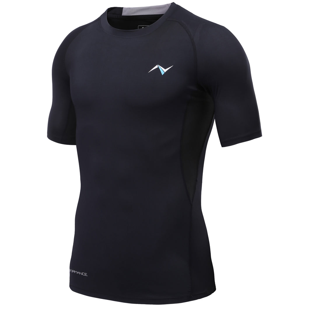 PEPEPEACOCK 4 Way Stretch Men's Cool Tech Quick Dry Compression Short Sleeve T-Shirt