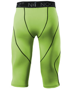 PEPEPEACOCK Men's Compression 3/4 Capri Pants Baselayer Legging Tights with Cool Dry Tech