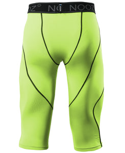 PEPEPEACOCK Men's Compression 3/4 Capri Pants Baselayer Legging Tights with Cool Dry Tech